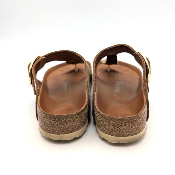 Birkenstock Gizeh Big Buckle Thong Sandals Unisex Leather Brown Size W7/M5 EU38 - Picture 4 of 9